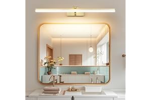 MantoLite Dimmerabile LED Lampade da Parete per Quadri, 61cm 15W Illuminazione Interni Girevole Lampade, Oro Spazzolato Bagno Luci per Pareti Specchio Lampade Lettura Applique 3000K/4500K/6000K