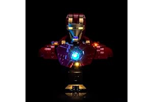 BRICKBLING Juego de luces LED compatible con Lego Iron Man MK4 Bust 76327 (sin modelo), juego de iluminación decorativa compatible con Lego Iron Man MK4 Bust juguete creativo