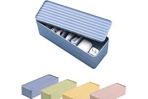 STARRY G Double Layer Cable Tidy Box with Lid, 7 Grids Cable Organizer Box, Large Wire Storage Box for Cables, Charger Plug, Power Strips, Solid Color Cable Management Box (Free 3M Cable Ties Roll)