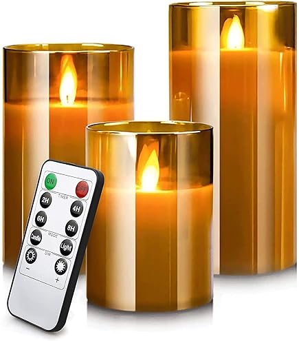 Da by Waterdichte buitenkaars met led-licht, knipperende led-kaars met afstandsbediening, tijdschakelaar en batterijvoeding, ivoor wit kunststof, 8 x 15 cm, 2 stuks