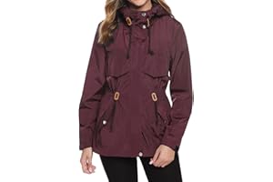 Gyabnw Abrigos Impermeables para Mujer Ligera Chaqueta Cortavientos Chubasquero Secado Rápido Chaqueta Deportiva con Capucha