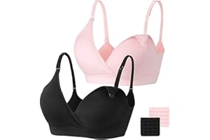 HBselect 2 Pcs Schwangerschafts Still BH Nahtloser Still-BH mit zusätzlichen BH-Verlängerungen Stillen und Schlaf Ohne Bügel für Damen