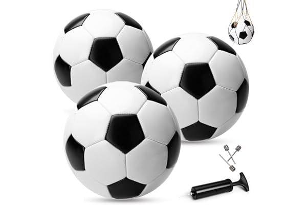 INPODAK 3Pack Football Taille 2 pour Enfants âgés de 1 à 6 Ans,Mini Footballs pour Garçons et Filles,Petit Ballon de Football avec Pompe,Ballons Souples pour l'intérieur et l'extérieur
