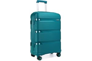 Kono Maleta Mediana 65 cm Rígida Maletas de Viaje con Cerradura TSA, Ligera Moda Equipaje de Mano con 4 Ruedas y Cremallera YKK, Durable Polipropileno (Maleta Mediana, Turquesa)
