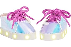 Glitter Girls by Battat – GG57024C6Z - Chaussures lumineuses Cosmic Glow - Baskets Tendance Brillantes avec Lumières LED pour les Poupées de 35,56 cm de la Gamme - Dès 3 ans