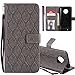 Produktbild COTDINFOR Motorola G6 Plus 2018 Protective Standing Hülle Elegant PU Tasche Leder Flip Schutzhülle Cover im Bookstyle Kartenfächer Magnet Etui Schale für Motorola Moto G6 Plus Gray Rattan KT.