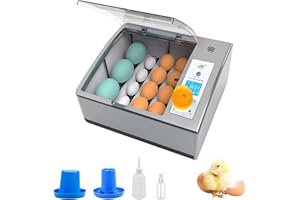 AISSOM Brutautomat Vollautomatisch,Inkubator Hühner Vollautomatisch mit Display,Brutautomat Hühner mit Automatischem Eierdrehen und Temperaturregelung für 16 Eier
