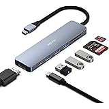 BENFEI Hub USB C vers HDMI, 3 Ports USB-C vers USB, USB C vers Carte SD/TF, Charge PD, Compatible avec MacBook Pro 2019/2018/