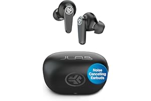 JLab Go Pods ANC Earbuds - Hybrid Active Noise Cancelling Bluetooth Earphones, 26+ Hr Playtime Wireless In Ear Buds, IP55 Sweat-Resistant, Custom Sound via App, Multipoint & Clear Calls, Black