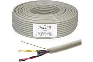PADCR Telefonkabel Verlegekabel JYSTY Adern Telefonleitung (2 x 2 x 0,6, 25m)