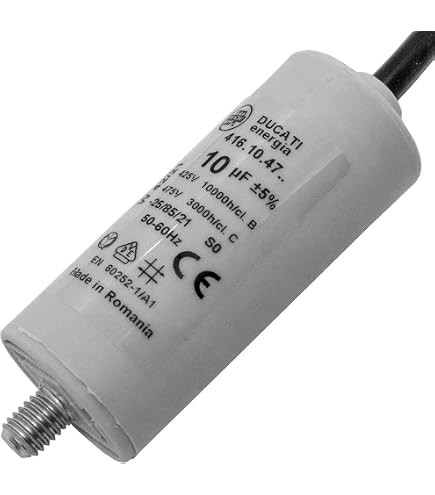 Condensateur De Moteur 10 µF ±5% 475V Ducati - 30 X 69 Mm - Compatible Candy