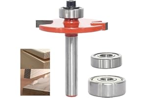 Akylin 3 in 1 Biscuit Jointer Router Bit, 1/4”Shank Biscuit Joint Slot Cutter Router Bits & 3 Bearing Set , Slot Woodworking Tool for Plywood Slotting,Grooving,Rebating