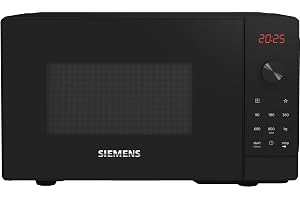 Siemens FF023LMB2 iQ300 -mikrovågsugn, svart | Watteffekt upp till 800 watt, favoritknapp, röd LED-skärm med roterande spak