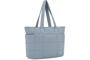 VASCHY Bolso Mujer, Bolso Acolchado Mujer Grande Tote Bag para Viaje Shopper Bolso Bandolera Con Asa de Hombro Y Mano Bolso Playa en Verano Bolso Ordenador Portátil para Trabajo Universidad