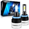 NIGHTEYE H11 LED Headlight Bulbs, 72W 6500K Conversion Kit, 9000 lumens Extremely Bright 300% Brightness Waterproof Headlight, Orientation Pressurization Cooling System (2 PCS)