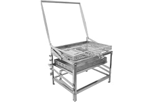 Ergocar Kolgrill Utomhus Multifunktionell Bärbar Roterbar Justerbar Höjd 4-nivåers Kolfack Ideal För Utomhusrökning, Picknick