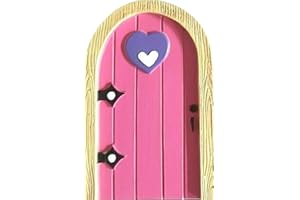 BZB Enchanted Miniature World Fairy Door - Garden Home Indoor Outdoor Ornament - 8 designs - 12cm (pink heart)
