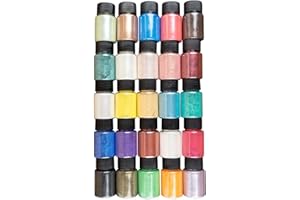 Ideen mit Herz Mica-PPolver, pigmenti con effetto madreperla, colore resina, 25 pezzi da 10 g, ideali per miscelare con resina epossidica, come colore sapone, per creare candele fai da te
