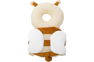 NEWVENPER Baby Kopfschutz Rucksack, Weich und Bequem, Süßes Design, Verstellbare Schultergurte, Geeignet zum Krabbeln und Laufenlernen（Biene）