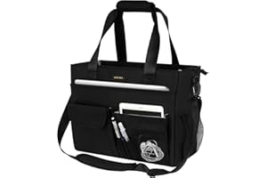 Jamiukro Sac Cabas Femmes, Sac d'enseignant pour femme avec 15 poches, sacs à main portés main femme pour Ordinateur Portable 15,6 Pouces, sac de travail pour les infirmières