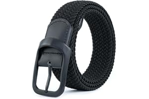 BOZEVON Cinturón para Hombre - Unisex Cinturón Trenzado Elástico Tejido Extensible Cinturón Casual Ajustable Cinturón de Tela Cinturón Golf para Hombres y Mujeres