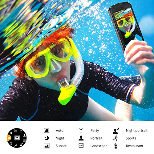 Smartphone ohne Vertrag, DOOGEE S60 Wasserdichte Outdoor Handy - Dual SIM Robustes Smartphones Android 7.0 - 4G 5.2 Zoll FHD - Helio P25 Octa-core - 6G RAM+64G ROM - 8.0MP+21.0MP - 5580mAh - Schwarz