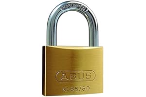 ABUS Lucchetto in ottone 65/60 - Serratura per cantine, armadietti e molto altro - Corpo della serratura in ottone - Grillo in acciaio temprato - Livello di sicurezza 6