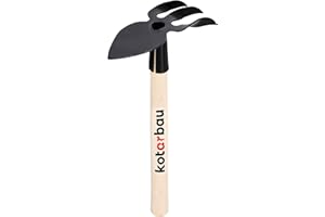 KOTARBAU® Mini pioche Double en Forme de cœur 160 mm avec Dents pour Petites Plantes, motoculteur de Mauvaises Herbes, Outil de Jardinage pour Transplantation,