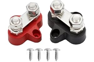 ANBOO 2 x szyna zbiorcza M8, akumulator do busbara, bloki zacisków akumulatora, bolce przyłączeniowe, akumulator, 4 x śruby mocujące, szyny zbiorcze, blok rozdzielczy, busbar do przyczep kempingowych,