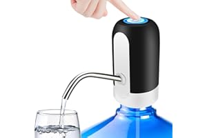 ICHIGO ICHIE Dispensador de Agua Eléctrico, Bomba Automático para Garrafas, Dispensador de Agua Recargable por USB con Batería 1200 mAh, Compatible Botellas 5L, 8L, 10L y 20L con Adaptador Integrado 38mm y 48mm