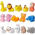 15 Pcs Bath Toys for 3 4 5 6 Years Old, Floating Bath Toys Mould Free Bath Toys for Kids Toddler, Rubber Animal Toy Bathtub Tub Water Pool Toys For kids Toys Aged 3+ Years Old