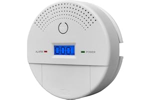 YEZALA Combination Carbon Monoxide Detectors &Smoke Alarm, CO Alarm Detector With Digital LCD Display and Voice Warning,Suitable for your Home,Garage,Office(9V Batteries NOT Included)