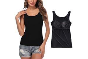 STARBILD Canotte da Donna con Reggiseno a Mensola Incorporato Cinghia Ampia Canottiera Senza Maniche Canotta Imbottita di Base per Un Abbigliamento Casual Quotidiano