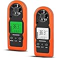 Anemometer Handheld - BTMETER Digital Wind Speed Meter Gauge 2 Pack with Thermometer Temperature Backlit for HVAC CFM Shooting Boat, High Precision Accuracy +/- 5% 2℃