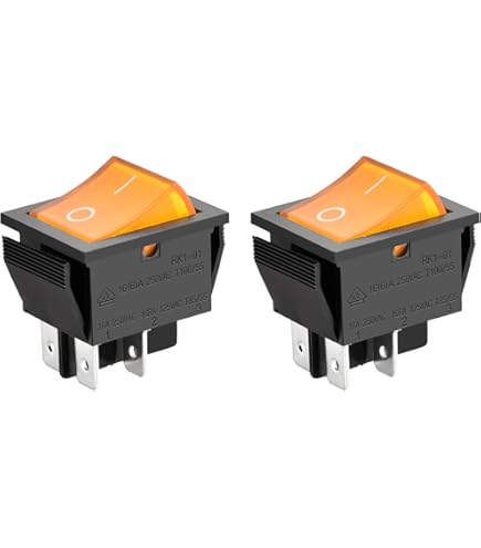 Interruttore A Bilanciere Marino MXUTEUK - 3 Pezzi Con Luce Rossa, 4 Pin DPST 250V/6A - Foto 5