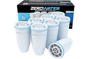 ZeroWater Cartuccia di Ricambio del Filtro (confezione da 8) Plastica priva di BpA e certificato per la Riduzione di Piombo e Altri Metalli Pesanti