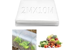Ziamzra Telone per serra 2 x 6 m in polietilene protezione serra trasparente vasca da bagno a tunnel extra spessa pellicola resistente in plastica per piante pomodori serre ortaggi