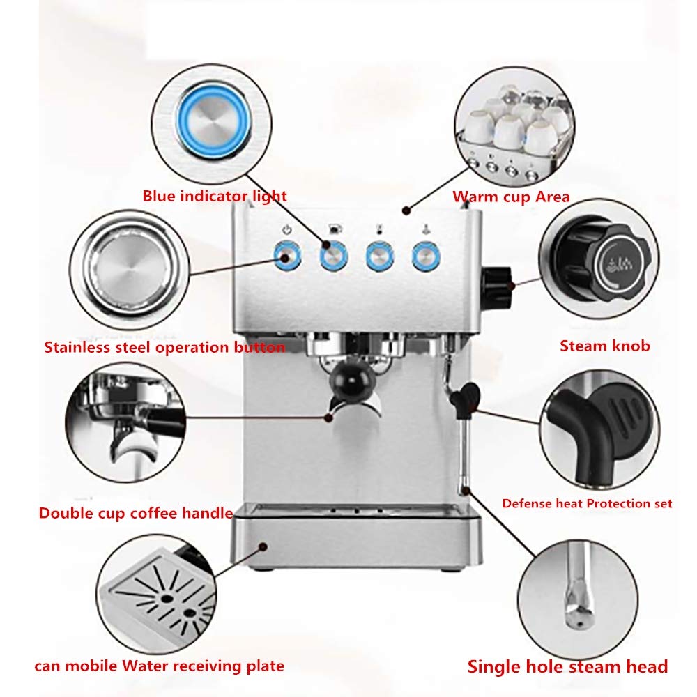 OOFAYWFD-Voll-halbautomatische-Kaffeemaschine-1450W-Hochleistungsknopfbetrieb-Dampfschlag-Milch-Pump-Pressure-Kaffeemaschine-17L-Kapazitt-15BAR