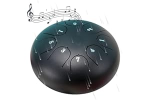 HLILOY Regentrommel für den Garten, Ch-akra-Trommel für Regen im Freien, Trommel-Regenspiel, wasserdicht, 15 cm, 8 Noten, Schwarz