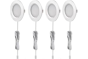 AIBOO Kit de iluminación empotrable para RV ultra delgado, barco, casa de 3000K blanco cálido (paquete de 4)