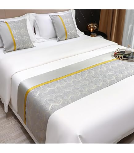 Runner Letto In Tinta Unita | Sciarpa Morbida | Per Camera Da Letto, Hotel | 19 Stili | 3 Misure - Foto 10