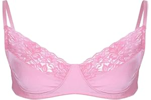 iiniim Lingerie De Nuit Homme Soutien-Gorge Dentelle Fleurs sous-vêtement Sissy Haut Bra Bretelles Bralette Clubwear Cosplay Nightewear Travesti M-XXL