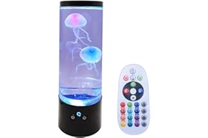 BLUECAPS TRADING Bluecaps Jelly Fish Lava Lamp Aquarium Sensory Lamp for All Ages, Remote controled USB Table Lamp