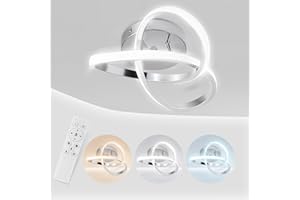 MusyVocay Modern LED Ceiling Light with Warm White Light Color, 28W Ceiling Light Round Geometry, Chic Chandelier 3000K ~ 6500K for Hallway, Living Room, Bedroom, Kitchen, Dia 25CM