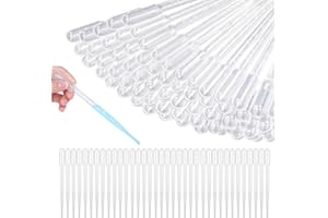 PSOWQ Lot de 100 pipettes jetables 3 ML en Plastique, pipettes jetables, pipettes en Plastique, pipette pour expérience de Laboratoire, huiles essentielles, expérience en Classe