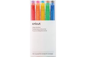 Cricut Glitter Gel Pen Set | Rainbow | Fine Point 0.8mm | 10-pack | For use with Cricut Explore and Maker machines