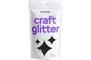 Hemway Paillettes fines de 0,4 mm pour loisirs créatifs, gobelets, écoles, décorations sur verre et papier, projets de bricolage - Noir, 100 g