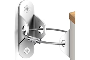 BURMIROX Furniture Anchors for Baby Proofing (6 Pack), Anti Tip Furniture Anchors Earthquake Straps Keep Baby and Pet Safety, High Tensile Capacity Metal Furniture Straps Wall Anchors, Silver