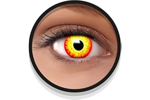 FXEYEZ Lentilles Halloween Rouge, Lentilles à Motif Doux pour Déguisement, SANS CORRECTION, 2pcs 1 Paire - Déguisement en HORROR CLOWN - Rouge, Lentilles de Contact pour Halloween