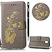 Produktbild WIWJ Schutzhülle für Samsung Galaxy J5 2017(EU) Handyhülle Leather Case für Samsung Galaxy J5 2017 Hülle Lederhülle Flip Wallet Cover [Heißprägen Prägung Schmetterlinge Ledertasche]Hülle-Grau